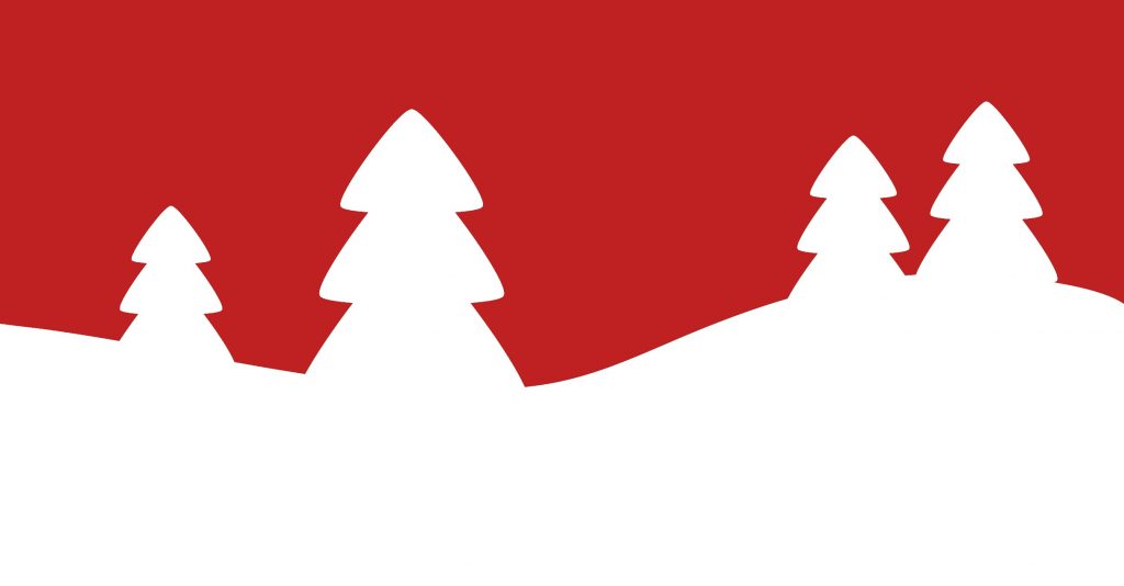 Christmas tree graphic with red background